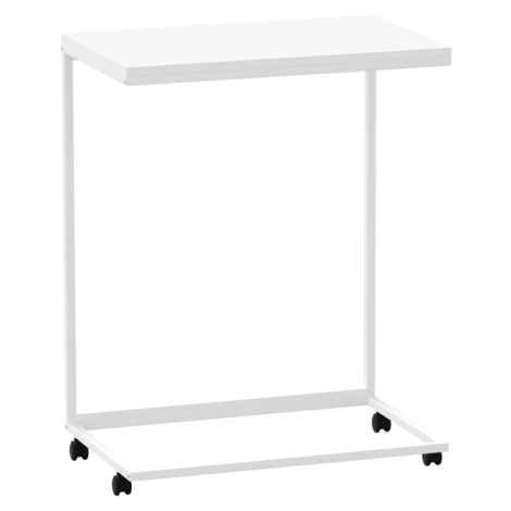 vidaXL Odkládací stolek s kolečky bílý 55x35x70 cm kompozitní dřevo