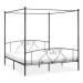 SHUMEE postel s nebesy 180 × 200 cm, kovová, šedá