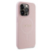 Guess PU Saffiano MagSafe kryt iPhone 15 Pro růžový