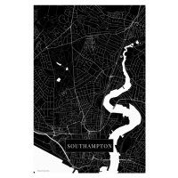 Mapa Southampton black, (26.7 x 40 cm)