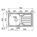 dřez OKIO 780, matný povrch, tloušťka 0,5 mm, včetně sifonu (0211110S) a 3 1/2" sítkového ventil