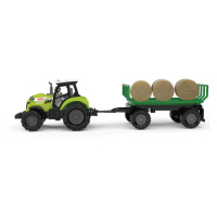 RAPPA Traktor se zvukem a světlem s vlečkou a balíky slámy