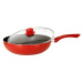 Pánev WOK s poklicí KITCHISIMO Rosso 28cm nepřilnavý povrch