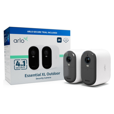 Arlo Essential (Gen.2) XL 2K venkovní bezpečnostní kamera, 2 Pack, bílá Bílá