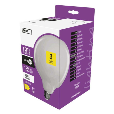 LED žárovka Filament Globe / E27 / 11 W (100 W) / 1 521 lm / neutrální bílá EMOS