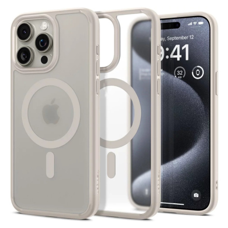 Kryt Spigen Ultra Hybrid MagSafe, frost natural titanium - iPhone 15 Pro (ACS07215)