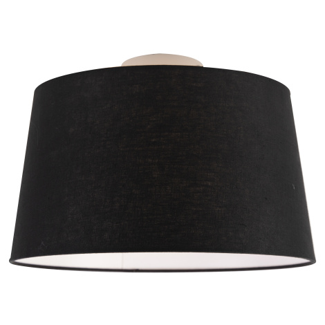 Moderní stropní svítidlo bílé s černým stínením 35 cm - Combi QAZQA
