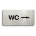 Accept Piktogram "WC VPRAVO" (160 × 80 mm) (stříbrná tabulka - černý tisk bez rámečku)