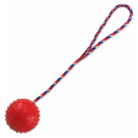 Hračka Dog Fantasy míč gumový s provazem mix barev7x30cm