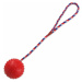 Hračka Dog Fantasy míč gumový s provazem mix barev7x30cm