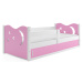 BMS Dětská postel MIKOLAJ 1 | bílá 80 x 160 cm Barva: bílá / růžová