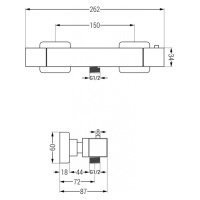 MEXEN/S Tord sprchový sloup včetně sprchové termostatické baterie Cube, černá 77200200-70