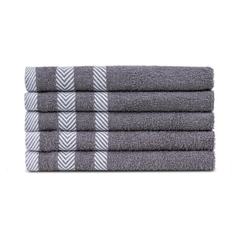 Sada froté ručníků šedá 30 x 50 cm 5 ks