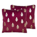 BELIANI, Sada 2 dekorativních polštářů s vánočním motivem 45 x 45 cm červená CUPID, 298331
