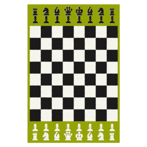 Dětský koberec Agnella Funky Top šachy zelený
