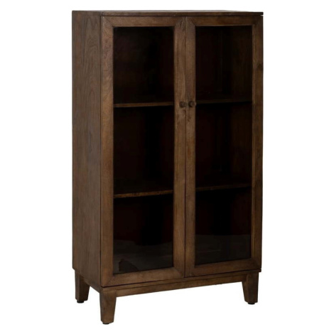 Hnědá vitrína z mangového dřeva 80x140x40 cm Ravi – Ixia