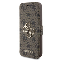 Flipové pouzdro Guess PU Leather 4G Metal Logo Book pro Apple iPhone 15 Pro Max, hnědá