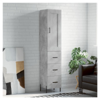 vidaXL Skříň highboard betonově šedá 34,5x34x180 cm kompozitní dřevo