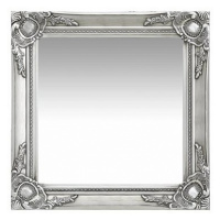 Nástěnné zrcadlo barokní styl 50 x 50 cm stříbrné