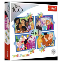 Trefl Puzzle Disney 100 let: Disneyho veselý svět 4v1 (35,48,54,70 dílků)