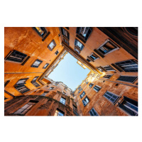 Umělecká fotografie Low wide angle view of residential, Alexander Spatari, (40 x 26.7 cm)