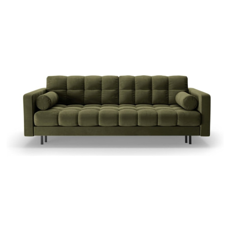 Zelená sametová rozkládací/s úložným prostorem pohovka 222 cm Bali – Cosmopolitan Design