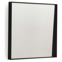 Černé nástěnné zrcadlo Geese Thin, 40 x 40 cm