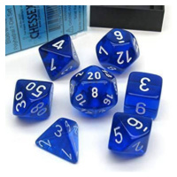 Sada kostek Chessex Gemini Translucent Blue/White Polyhedral 7-Die Set