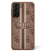 Guess GUHCS23SP4RPSW hard silikonové pouzdro Samsung Galaxy S23 5G brown 4G Printed Stripe