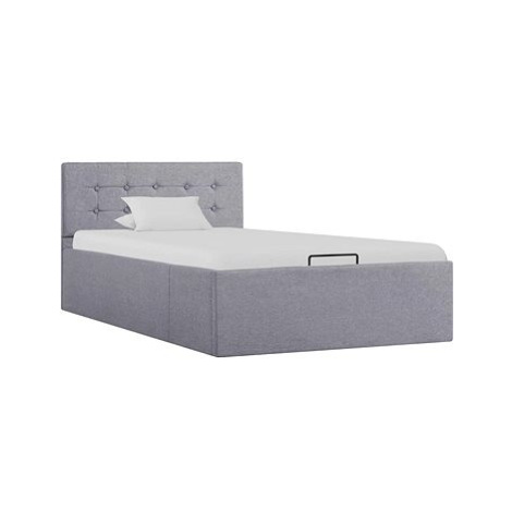 Rám postele s úložným prostorem světle šedý textil 90x200 cm SHUMEE