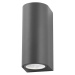 NOVA LUCE venkovní nástěnné svítidlo NERO tmavě šedý hliník skleněný difuzor GU10 2x7W 220-240V 
