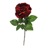 Růže CURTIS sametová řezaná umělá burgunská 63cm