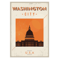 Ilustrace Typographic Washington City Poster Design, kursatunsal, 30 × 40 cm