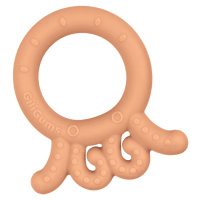 GiliGums Dětské silikonové kousátko Baby Octopus Teether, 3m+, meruňkova, 1 ks