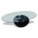 Konferenční stolek lamino / sklo Dekorhome Černá lesk