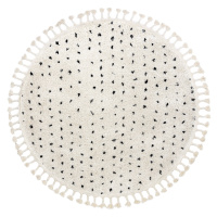 Kusový koberec Berber Syla B752 dots cream kruh Kruh Ø 120 cm