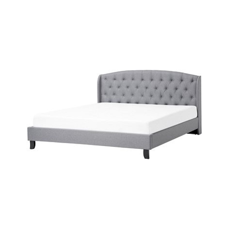 BELIANI postel Chesterfield BORDEAUX 180 × 200 cm, světle šedá