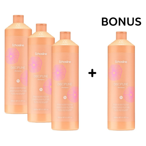 AKCE: 3+1 Echosline Discipline Shampoo - uhlazující šampon proti krepatění, 1000 ml