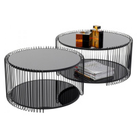 KARE Design Konferenční stolek Wire Double černý (set 2 kusů)