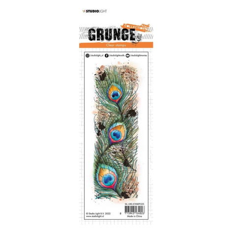 Gelové razítko Studio Light Grunge, 21 x 7,4 cm – paví pera