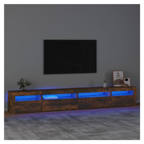 vidaXL TV skříňka s LED osvětlením kouřový dub 270 x 35 x 40 cm