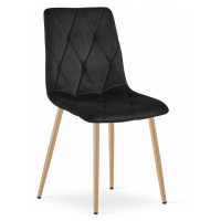 Jídelní židle LIBRA - černá/nohy v barvě dřeva