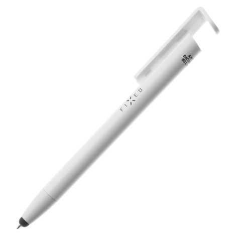 FIXED Pen - propiska 3v1 se stylusem a stojánkem, antibakteriální povrch, hliníkové tělo, bílá -