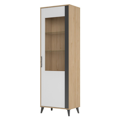 Szynaka Vitrína Moet 10 65 cm pravá ořech americký Jackson/bílý/grafit