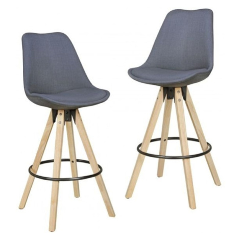 Wohnling Barová stolička LIMA, 2 kusy (textil, antracitová)