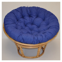 Papasan DIAS — ratan, látka, ⌀115 cm, medová / více barev Tmavě modrý melír