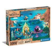 CLEMENTONI - Puzzle 1000 dílků Disney Mapa - Malá mořská víla