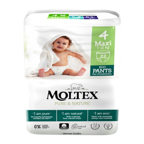 Natahovací plenkové kalhotky Moltex Pure & Nature Maxi 7 – 12 kg (22 ks)
