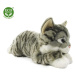 RAPPA Plyšová mourovatá kočka šedá 42 cm ECO-FRIENDLY