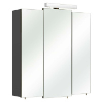 Tmavě šedá závěsná koupelnová skříňka se zrcadlem 83x73 cm Set 311 - Pelipal